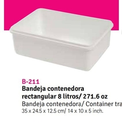 Bandeja contenedora rectangular