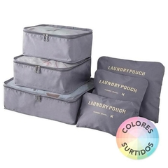 Set bolsa viajera x6 gris