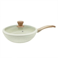 Wok carol granito crema con tapa 26cm