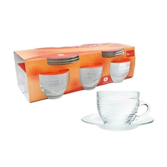 Set x6 taza te + plato crystal