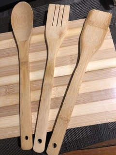 Set x3 utensillos de madera bamboo