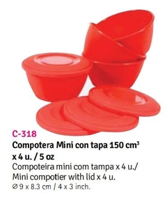 Compotera mini con tapa x4