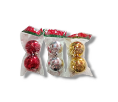 Pack x2 bolas de navidad 6cm