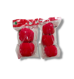 Pack bolas de navidad manzanas aterciopeladas