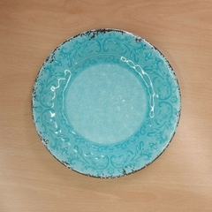 Plato postre celeste melamina 20cm