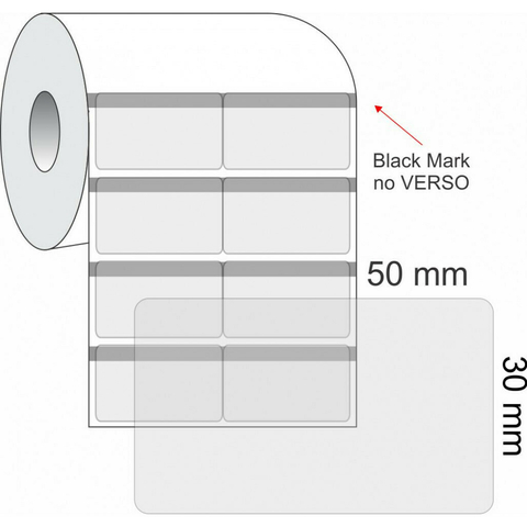 Etiquetas Adesivas BOPP Transparente, 100 x 35 mm x 1 coluna, para