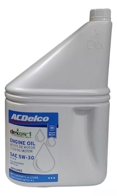 Aceite Sintetico Dexos 1 3° Generación 5W30 API SP/RC x 4 Litros AcDelco
