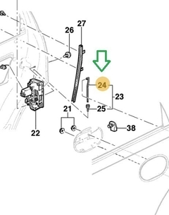 Varilla Comando de Cerradura de Puerta Trasera Izquierda Corsa II Original