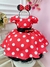 Vestido Infantil Minnie Vermelho C/ Bolinhas Brancas Festas