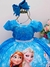 Vestido Infantil Frozen Azul Com Cinto de Pérolas Luxo - comprar online