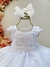 Vestido Infantil Branco C/ Renda Luxo e Cinto de Pérolas - comprar online