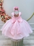 Vestido Infantil Rosa Bebê C/ Renda Luxo e Cinto de Pérolas na internet