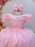 Vestido Infantil Rosa Damas Brilho Luxo Mangas Vestido Infantil Rosa Damas Brilho Luxo Mangas - comprar online