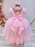 Vestido Infantil Rosa Damas Brilho Luxo Mangas Vestido Infantil Rosa Damas Brilho Luxo Mangas na internet