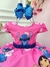 Vestido Infantil Lilo e Stitch Rosa Chiclete Festas - Princesa Realeza Vestidos