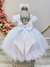 Vestido Infantil Branco Strass Damas Luxo Mangas na internet