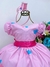 Vestido Infantil Rosa Circo Corações Laço Pink Super Luxo - comprar online