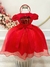 Vestido Infantil Vermelho C/ Renda Luxo Cinto Pérolas Tiara na internet