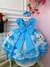 Vestido Infantil Frozen Azul Com Busto Strass Princesas na internet