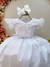 Vestido Infantil Longo Daminhas de Honra Branco C/ Apliques - comprar online