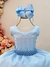 Vestido Infantil Azul Claro Busto Com Strass Daminhas - comprar online