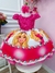 Vestido Infantil Barbie Pink Busto C/ Renda e Flor P/ Cabelo