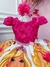 Vestido Infantil Barbie Pink Busto C/ Renda e Flor P/ Cabelo - comprar online