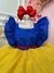 Vestido Infantil Princesa Branca de Neve C/ Babados Strass - comprar online