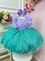 Vestido Infantil Pequena Sereia Ariel Busto C/ Babados Strass