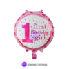 Globo Circulo Primer Añito Girl Boy 18" x5