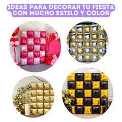 Pack Globos Cuadrados Metalizados 18" x20 unidades