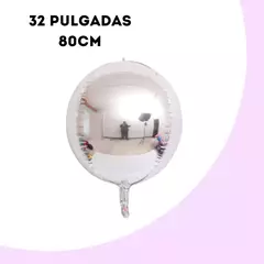 Globo Metalizado Orbz Brillante 32" Plata - comprar online