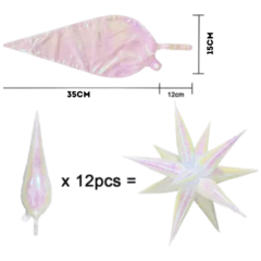 Globo Estrella 12 Puntas Iridiscente 65CM 4D en internet