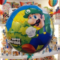 Globo Circulo Super Mario Bross & Luigi 18" x5 - comprar online