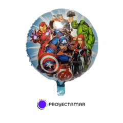 Globo Circulo Turquesa y Blanco Avengers Los Vengadores 18" x5