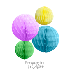 Adorno Blonda de Papel Multicolor Pastel x4 - comprar online