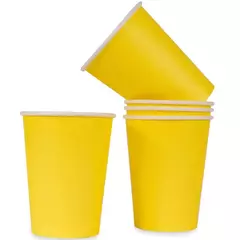 Vasos Polipapel Liso Amarillo x8