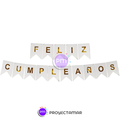 Cartel Banderin Feliz Cumpleaños Letra por Letra