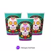 Vasos Polipapel Calavera Temático x6