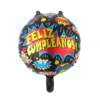 Globo Circulo Feliz Cumpleaños Batman Comic 18" x5