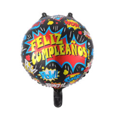 Globo Circulo Feliz Cumpleaños Batman Comic 18" x5