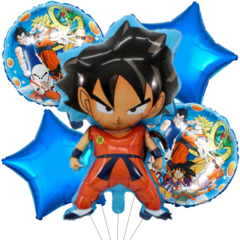 Set 5 Globos Temática Dragon Ball Negro