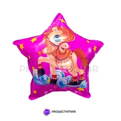 Globo Metalizado Estrella Pony Marrón 14" x5