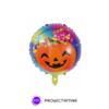 Globo Circulo Halloween Calabaza con Golosinas 18" x5