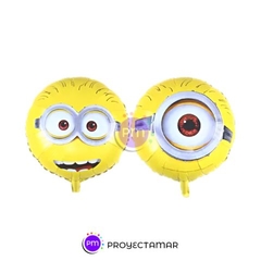 Globo Metalizado Circulo Minions Doble Cara 18" x5