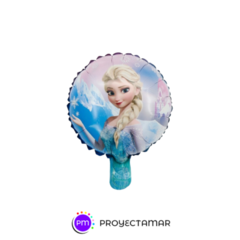 Globo Circulo Paleta Frozen Elsa 12" x5