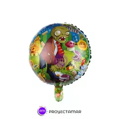 Globos Metalizados Circulo Plantas vs Zombies 18" x5