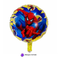 Globo Circulo Amarillo Spiderman 18" x5