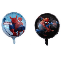 Globo Circulo Spiderman Azul y Negro 18" x5 - comprar online