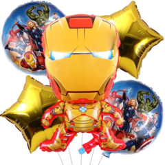 Set 5 Globos Temática Iron Man Avengers